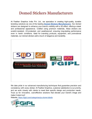 Domed Stickers Manufacturers