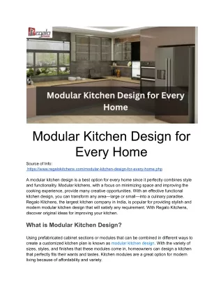 Modular Kitchen Design for Every Home