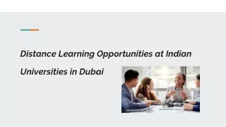 Distance Learning Opportunities at Indian Universities in Dubai