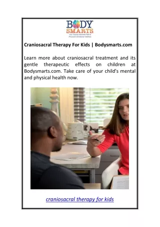 Craniosacral Therapy For Kids  Bodysmarts.com