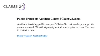 Public Transport Accident Claims Claims24.co.uk