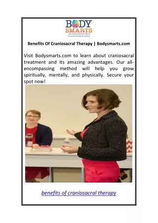 Benefits Of Craniosacral Therapy Bodysmarts.com