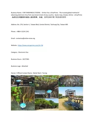 FOR TAIWANESE CITIZENS -  Online Visa  eVisaPrime - The trusted global method of
