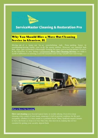 Why You Should Hire a Move Out Cleaning Service in Glenview