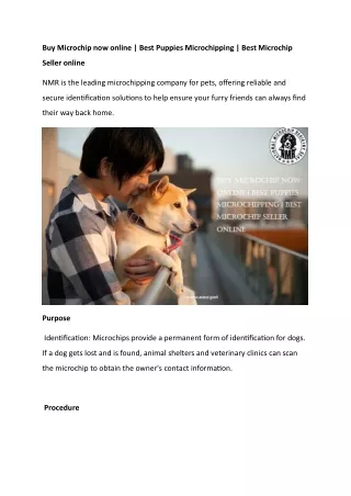Buy Microchip now online  Best Puppies Microchipping  Best Microchip Seller online