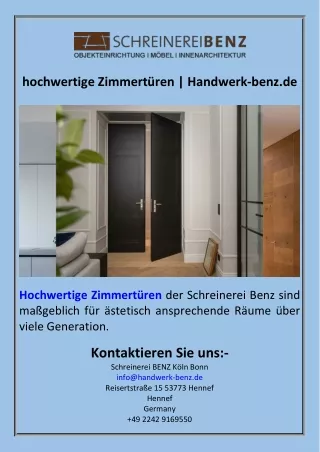 hochwertige Zimmertüren  Handwerk-benz.de