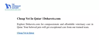 Cheap Vet In Qatar Dohavets.com