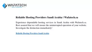 Reliable Hosting Providers Saudi Arabia Wafatech.sa