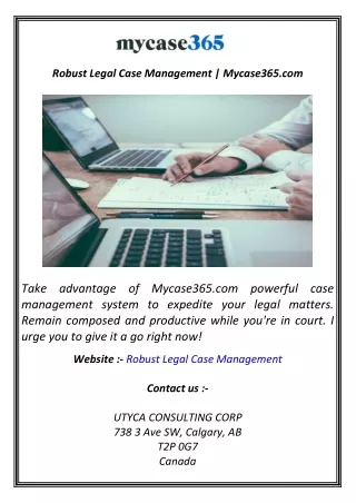 Robust Legal Case Management  Mycase365.com