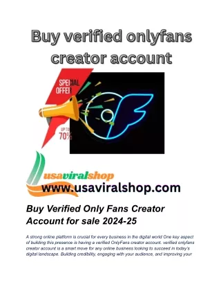 Buy Verified Only Fans Creator Account for sale 2024-25