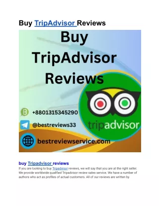 Buy TripAdvisor Reviews