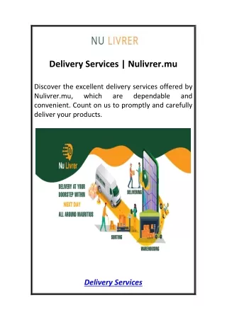 Delivery Services Nulivrer.mu