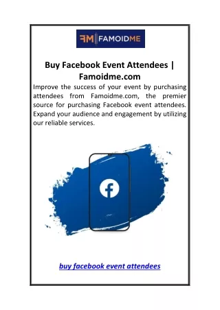 Buy Facebook Event Attendees  Famoidme.com