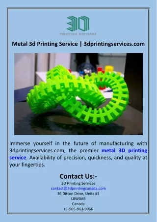 Metal 3d Printing Service  3dprintingservices.com