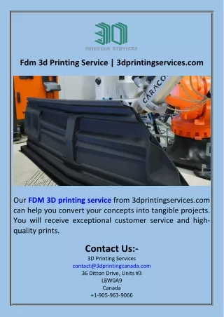 Fdm 3d Printing Service  3dprintingservices.com
