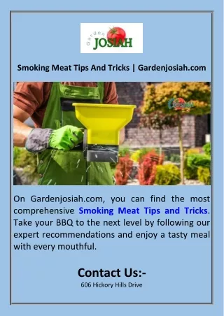 Smoking Meat Tips And Tricks  Gardenjosiah.com