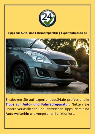 Tipps Zur Auto- Und Fahrradreparatur  Expertentipps24.de