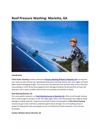 Roof Pressure Washing