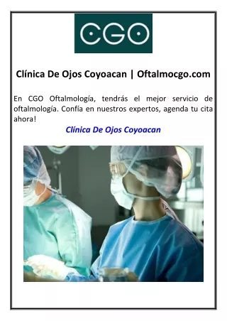 Clínica De Ojos Coyoacan Oftalmocgo.com