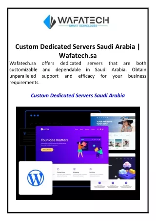 Custom Dedicated Servers Saudi Arabia Wafatech.sa