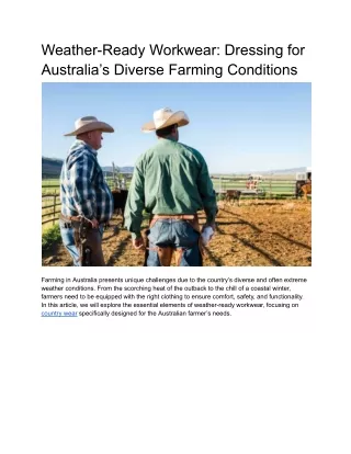 Weather-Ready Workwear_ Dressing for Australia’s Diverse Farming Conditions