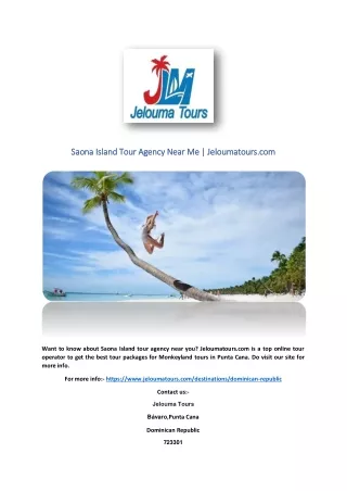 Saona Island Tour Agency Near Me | Jeloumatours.com