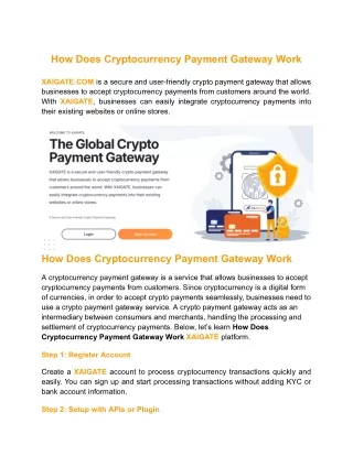 How Does Cryptocurrency Payment Gateway Work