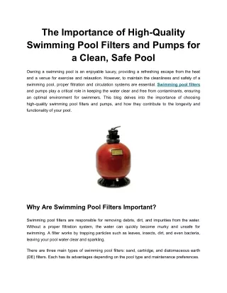 Swimming Pool Pumps - Waterstar