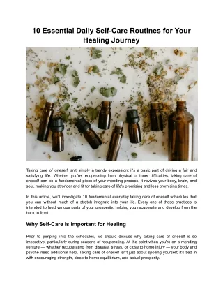 10 Essential Daily Self-Care Routines for Your Healing Journey