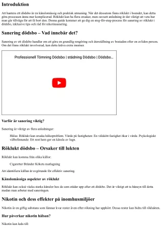 Röklukt i dödsbo – Steg-för-steg guide för sanering