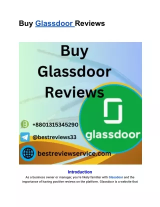 Buy Glassdoor Reviews