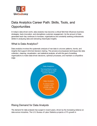 Data Analytics Career Path: Skills, Tools, and Opportunities