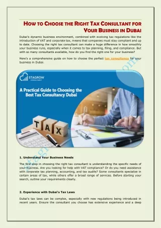 How to Choose the Right Tax Consultant for Your Business in Dubai