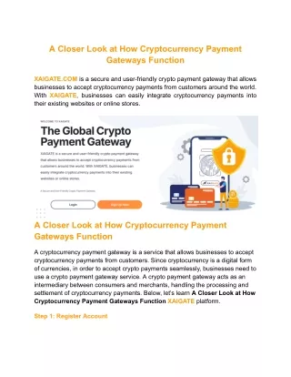 A Closer Look at How Cryptocurrency Payment Gateways Function