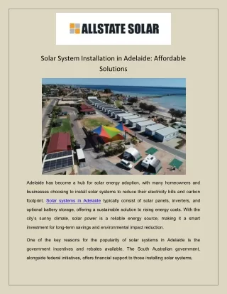 Solar System Installation in Adelaide: Affordable Solutions