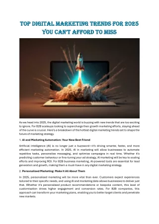 Top Digital Marketing Trends for 2025 B2B Growth Strategies & AI Marketing Insights