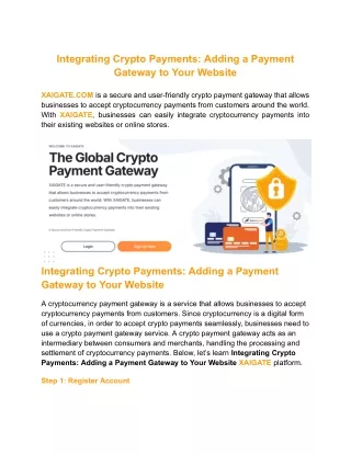 Integrating Crypto Payments_ Adding a Payment Gateway to Your Website