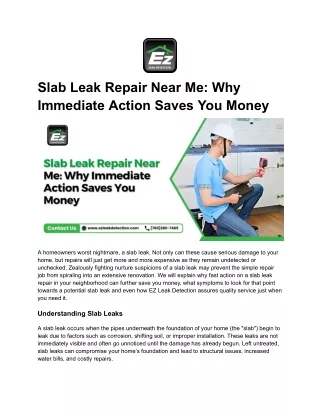 Slab Leak Repair Near Me_ Why Immediate Action Saves You Money