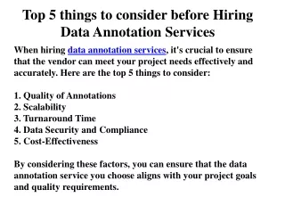 Top 5 things to consider before Hiring Data Sourcing Services