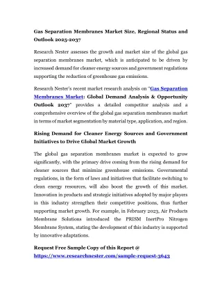 Gas Separation Membranes Market