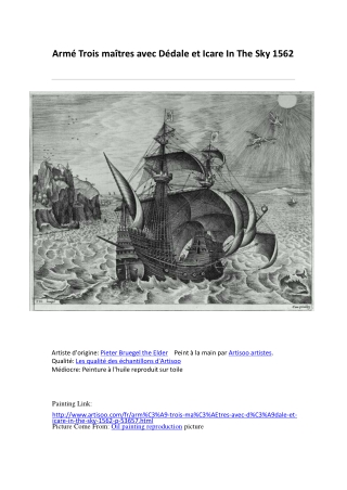 Armé Trois maîtres avec Dédale et Icare In The Sky 1562-pein