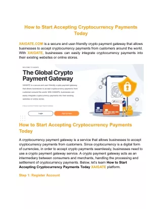 How to Start Accepting Cryptocurrency Payments Today