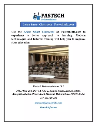 Learn Smart Classroom  Fastechinfo.com