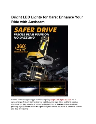 Bright LED Lights for Cars_ Enhance Your Ride with Auxbeam