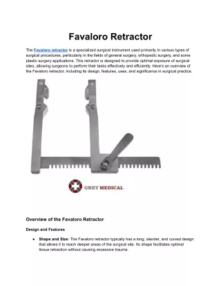 Favaloro Retractor