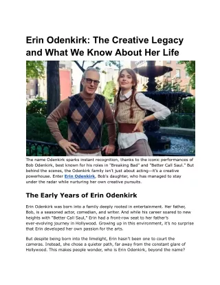 Erin Odenkirk_ The Creative Legacy and What We Know About Her Life