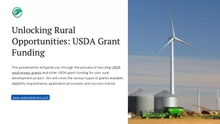 Unlocking Rural Opportunities: USDA Grant Funding