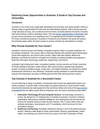 Exploring Career Opportunities in Australia_ A Guide to Top Courses and Universities