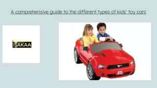 A comprehensive guide to the different types of kids' toy cars