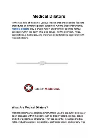 Medical Dilators